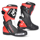 BELA TURBO TRACK Moto Corrida Botas Preto Vermelho - Imagem dupla de botas